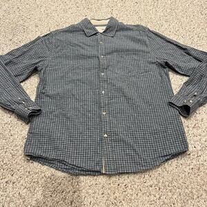 Carbon2Cobalt Men's Textured Button Down Shirt Sz M Cotton Blue Outdoor